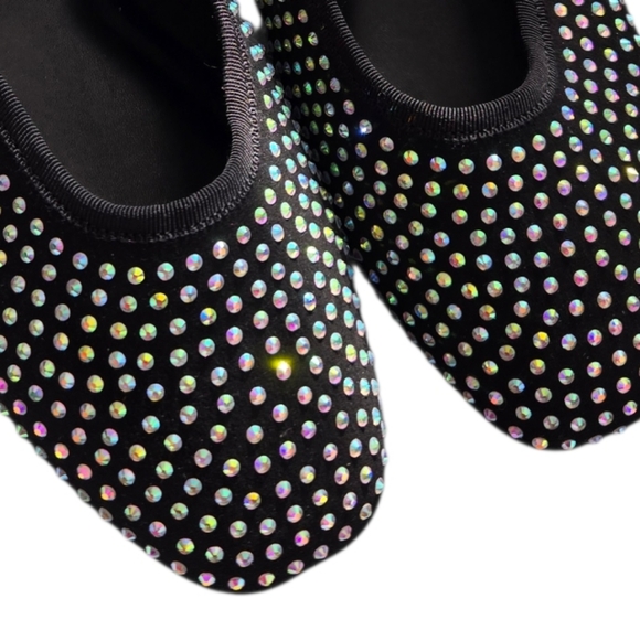 No Boundaries Black Flats with Multicolor Rhinestones - Picture 4 of 4